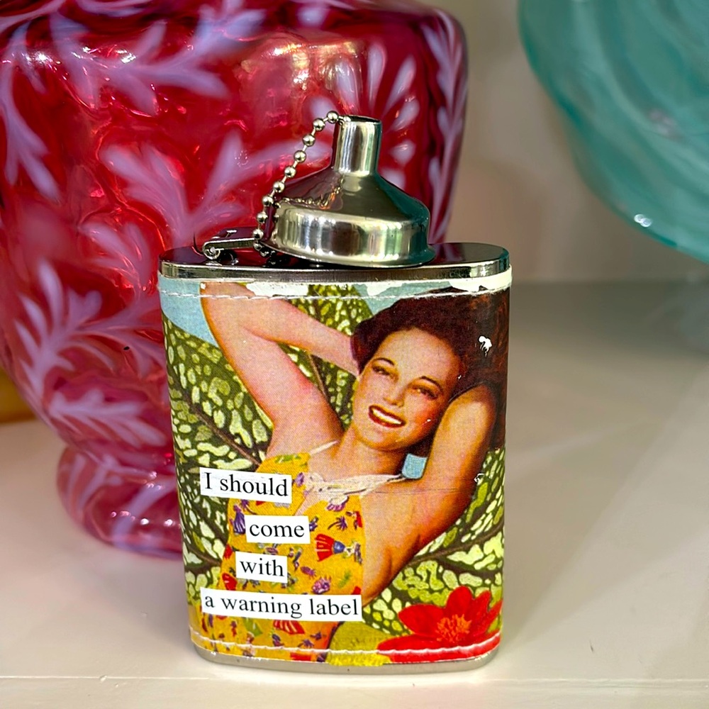 ANNE TAINTOR stainless steel 4 ounce flask